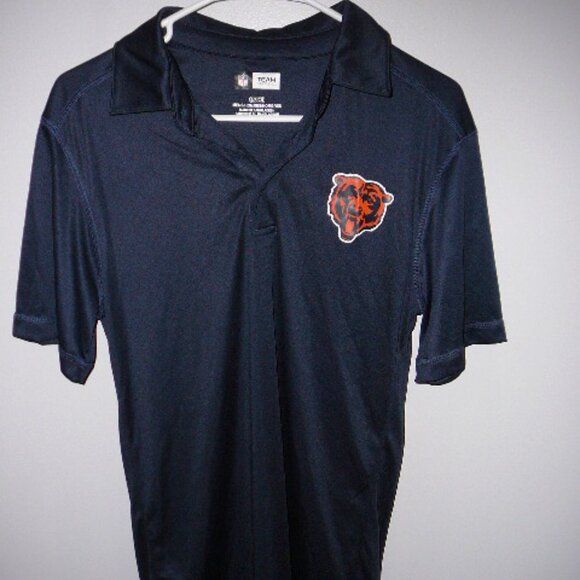 NFL Team Apparel Mens Chicago Bears Navy Blue Short Sleeve Polo Shirt-Size S-NWT - Picture 1 of 4